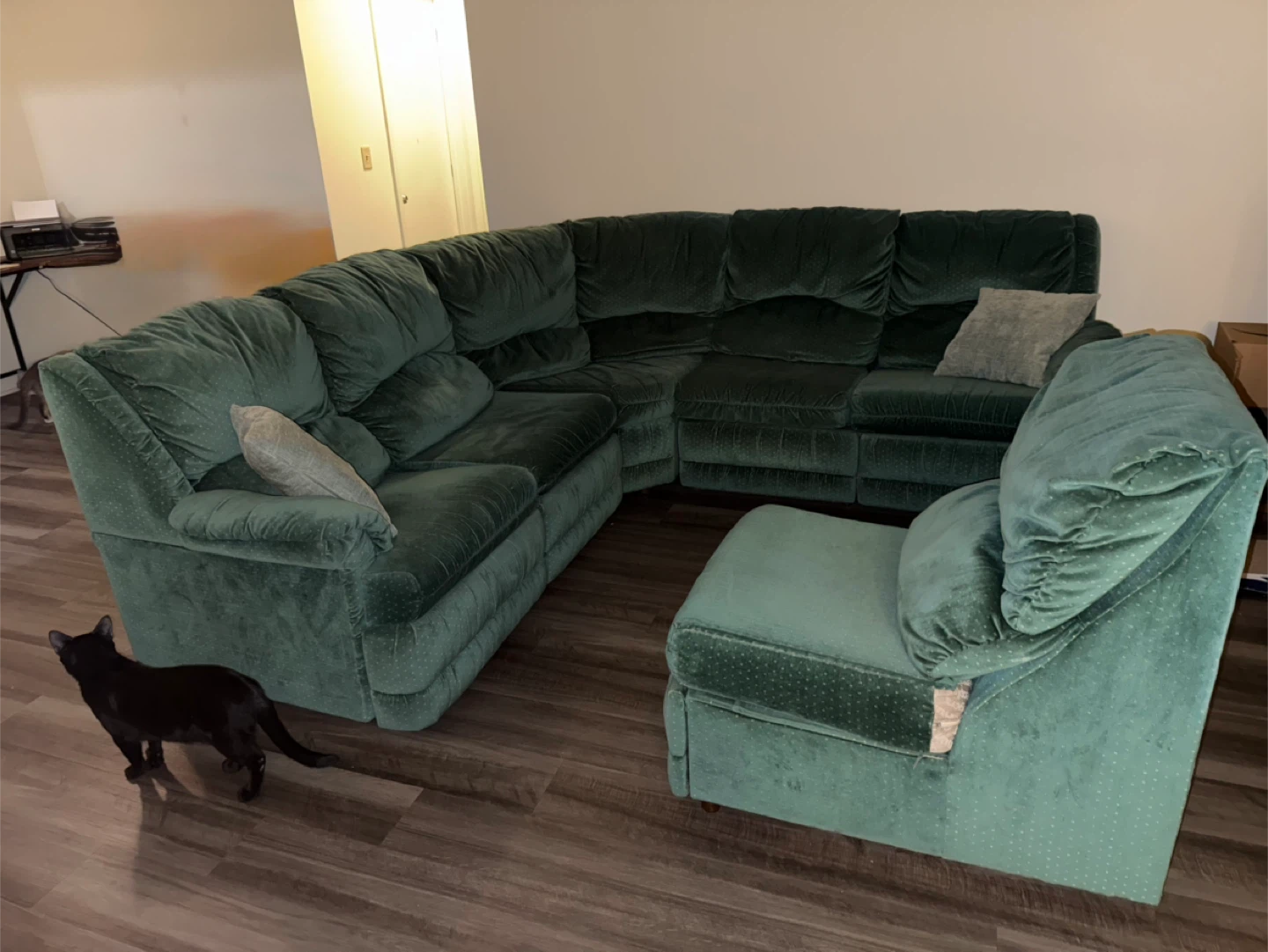 Green Velvet Sectional Sofa