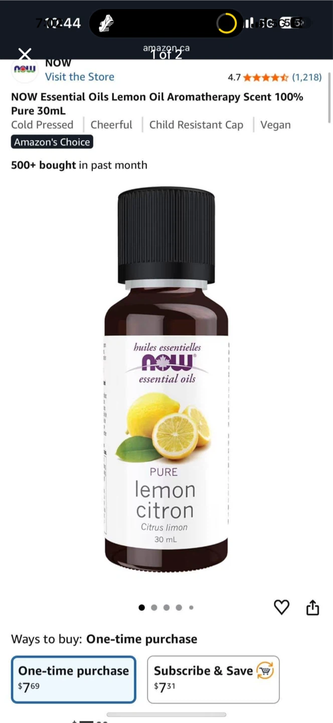 NOW Essential Oils Lemon Aromatherapy Scent, 30ml - photo 2