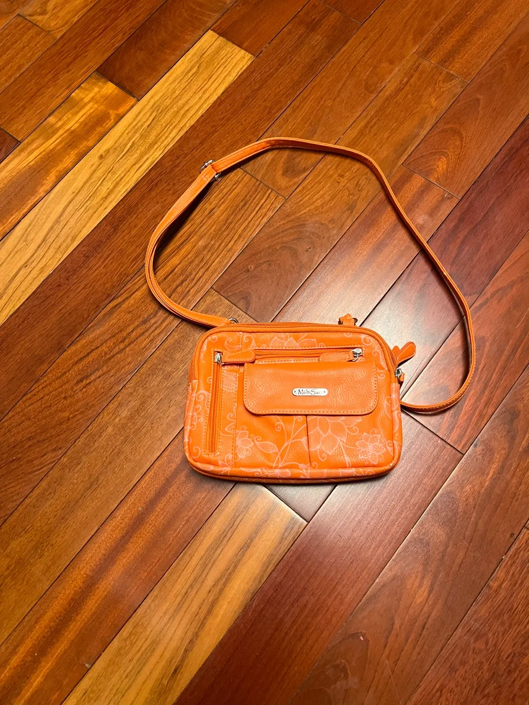 Mano Orange Floral Crossbody Bag thumbnail