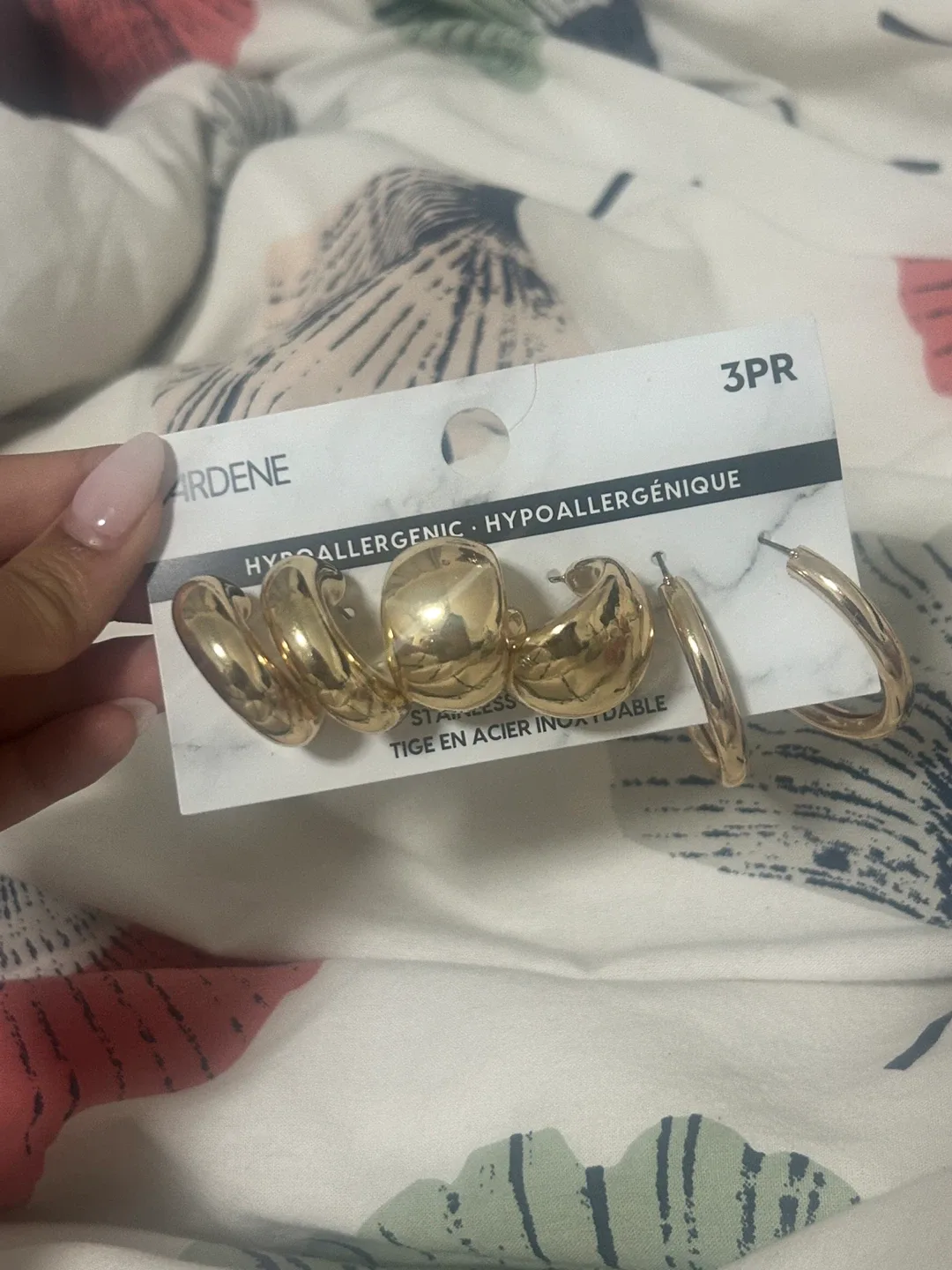 Ardene Gold Hoop Earring Set - 3 Pairs thumbnail