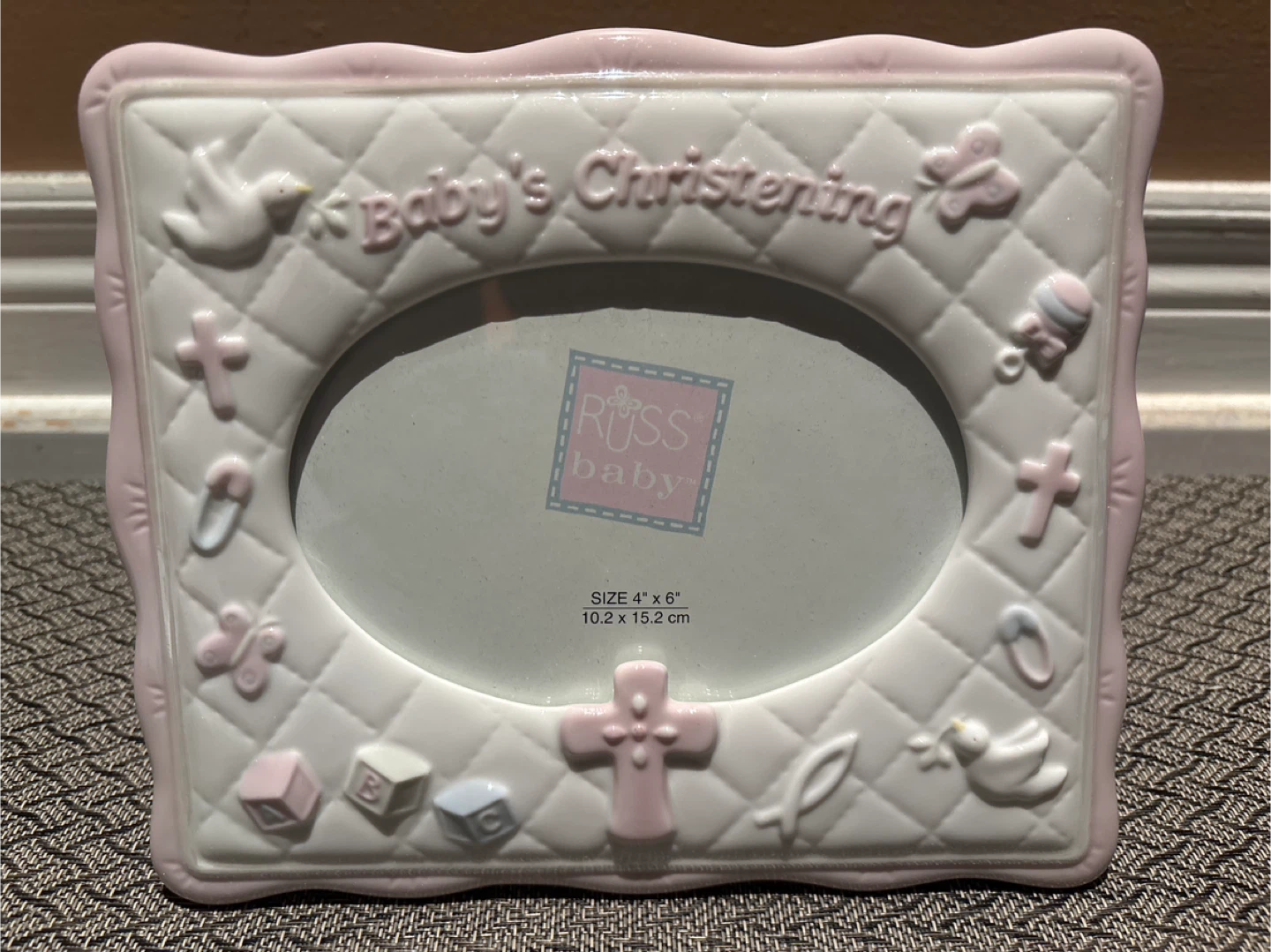 Russ Baby Christening Photo Frame - 4" x 6"