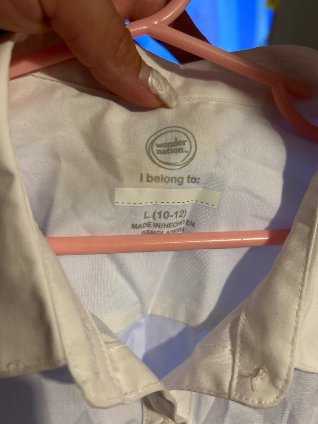 Uniform White Blouse Size L (10-12)