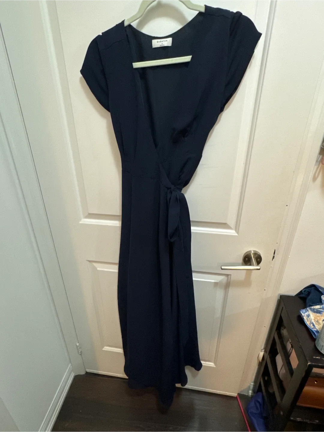 Aritzia Babaton Wrap Dress - Navy thumbnail