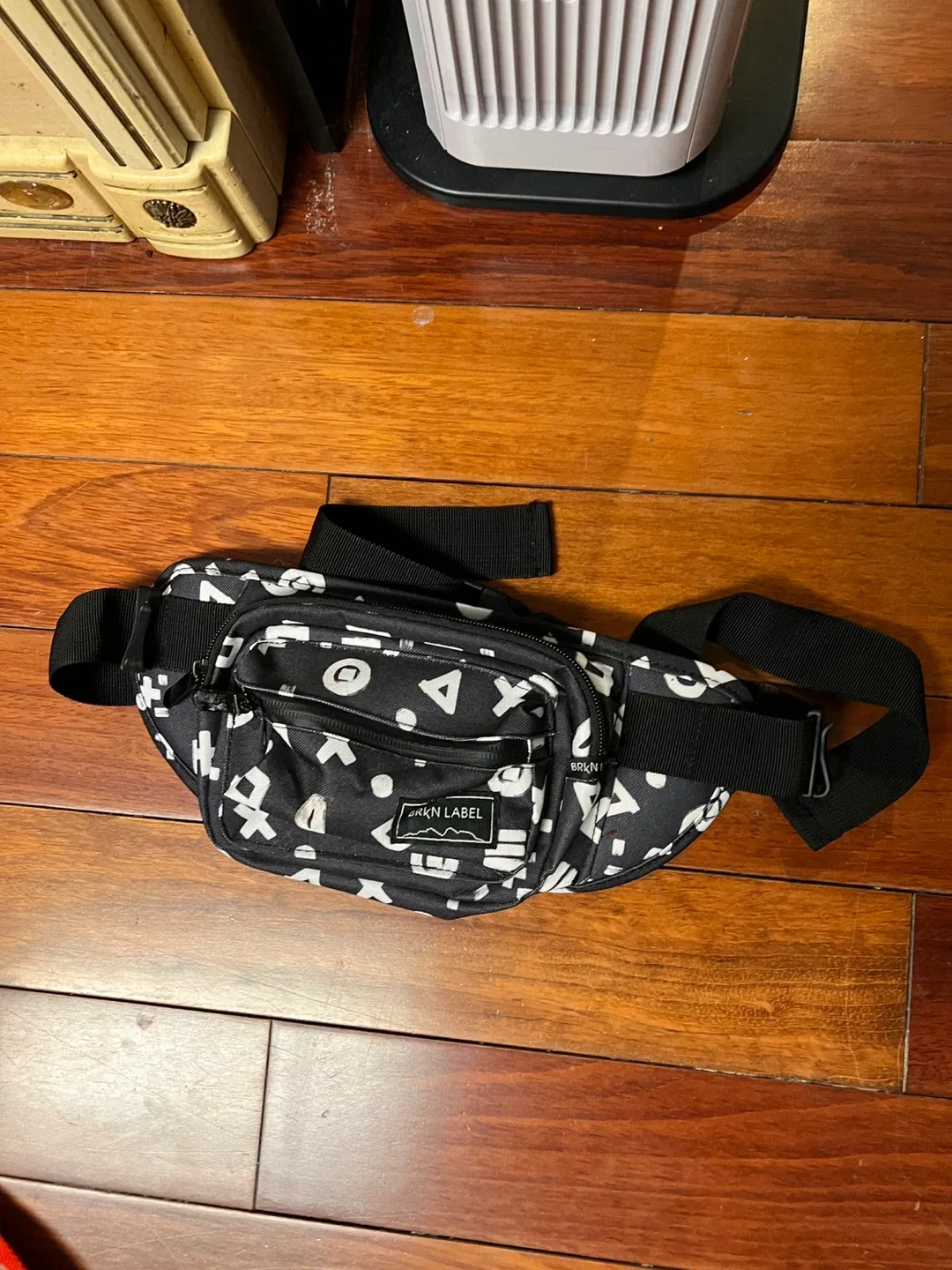 BRKN LABEL Black & White Fanny Pack thumbnail