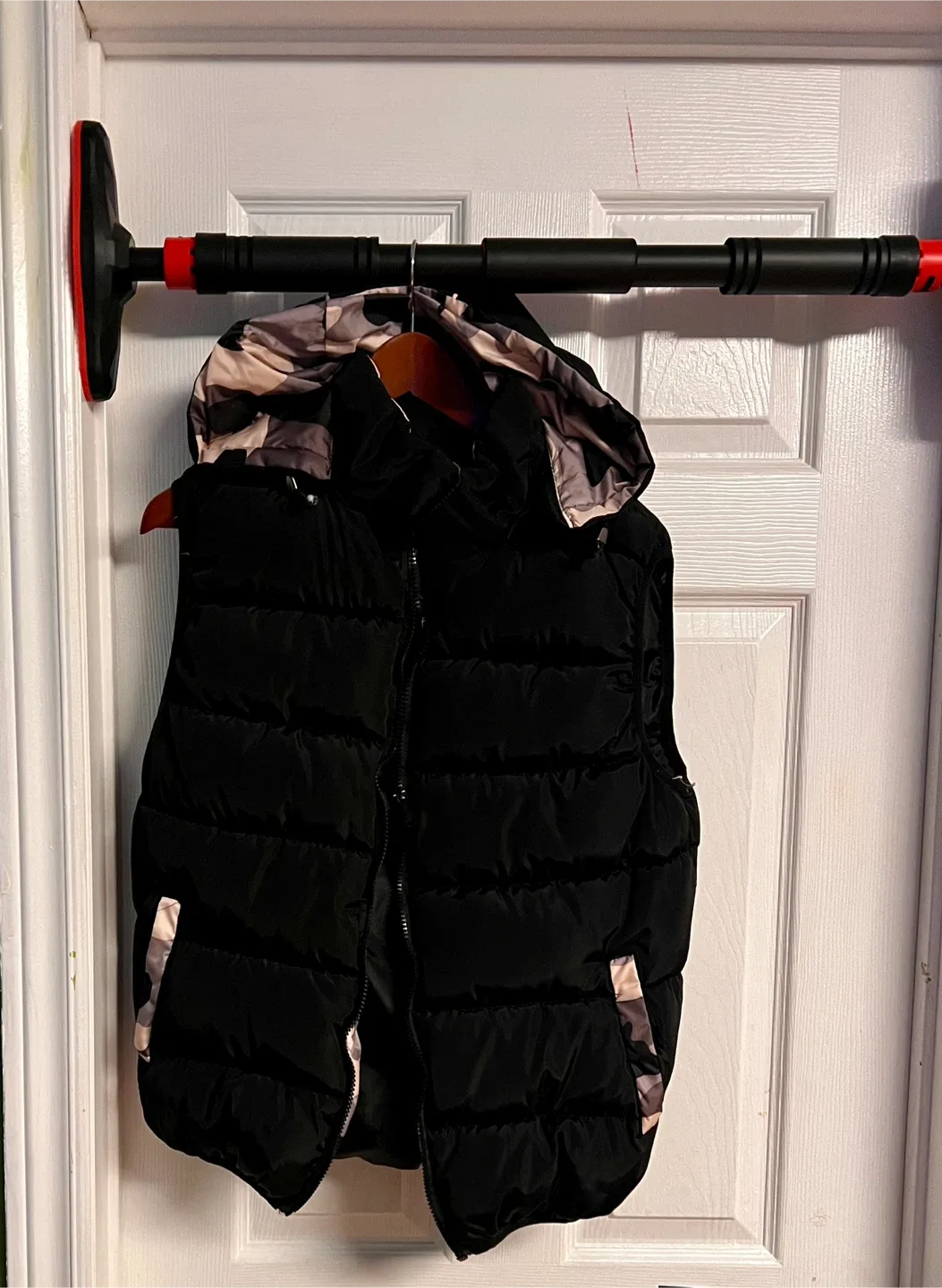 Black Puffer Vest with Hood thumbnail