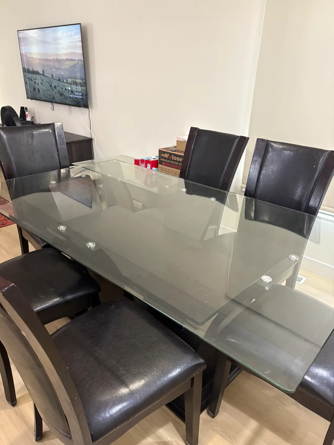 Glass Top Dining Table with 6 Chairs image indicator(3)