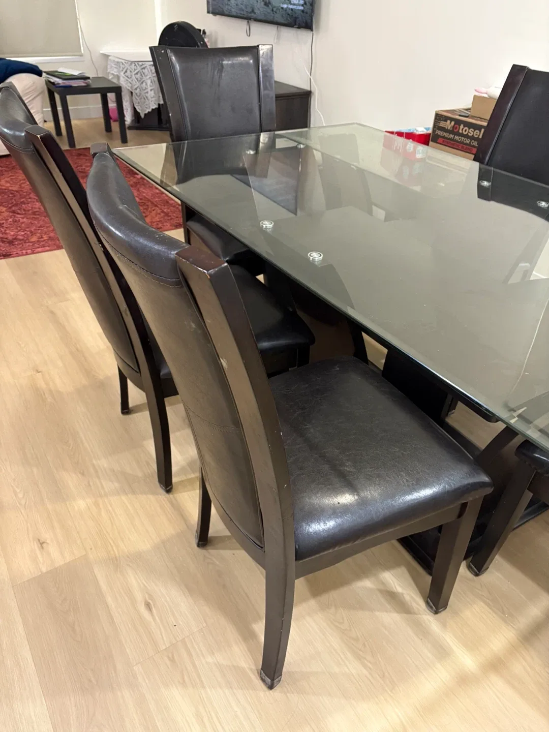 Glass Top Dining Table with 6 Chairs image indicator(2)