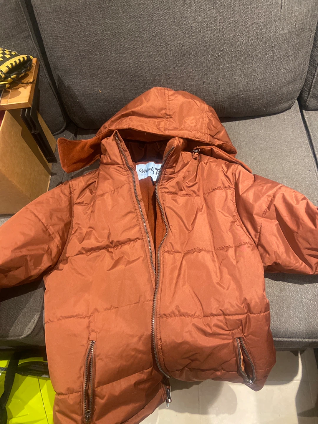 Wheat Kids Puffer Jacket - Size L youth