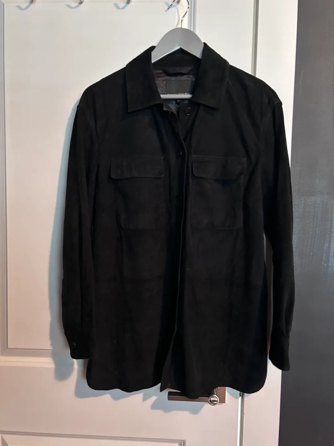 Banana Republic Black Suede Shirt Jacket - Size S thumbnail