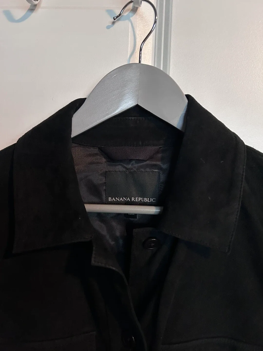Banana Republic Black Suede Shirt Jacket - Size S image indicator(2)