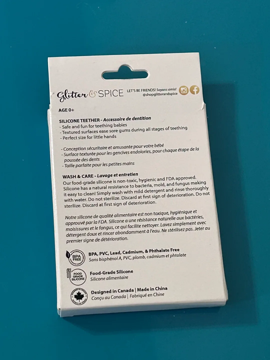 🍼 NEW Glitter & Spice Silicone Teether – French Fries Design image indicator(2)