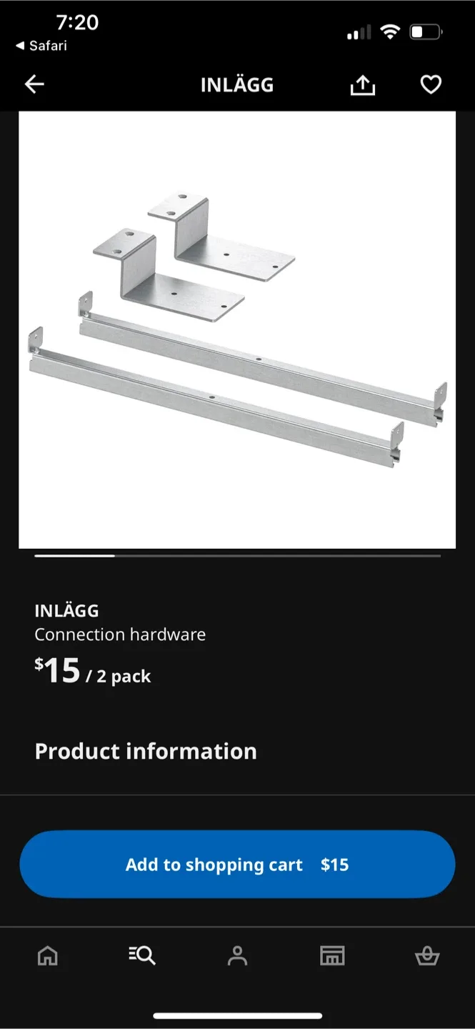 IKEA INLÄGG Connection Hardware - New! image indicator(2)