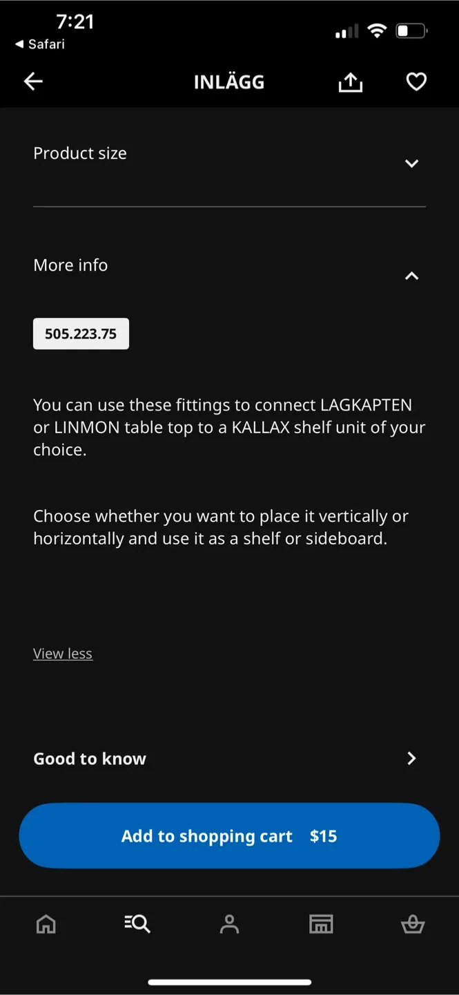 IKEA INLÄGG Connection Hardware - New! image indicator(3)