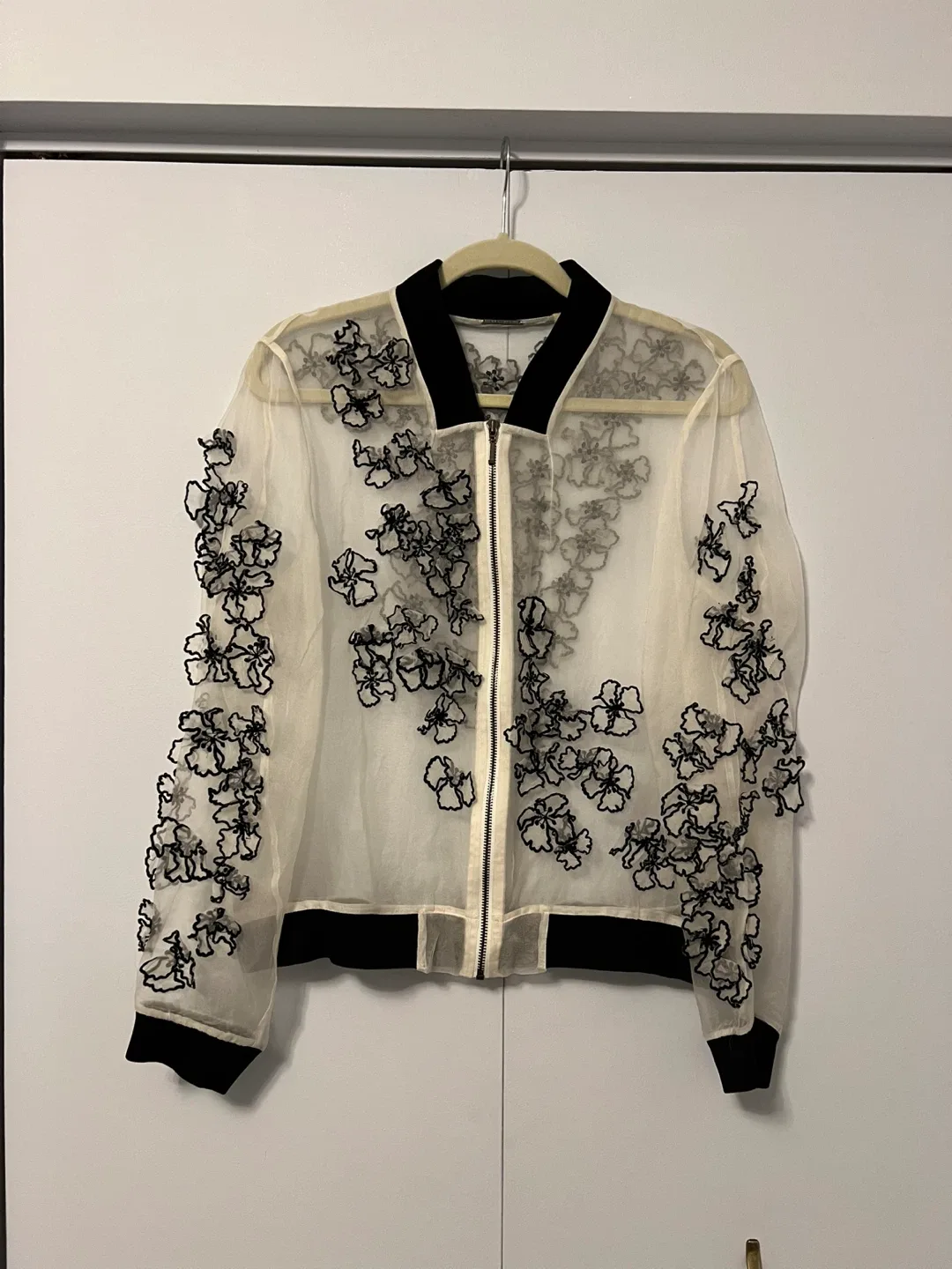 Elie Tahari Floral Embroidered Bomber Jacket