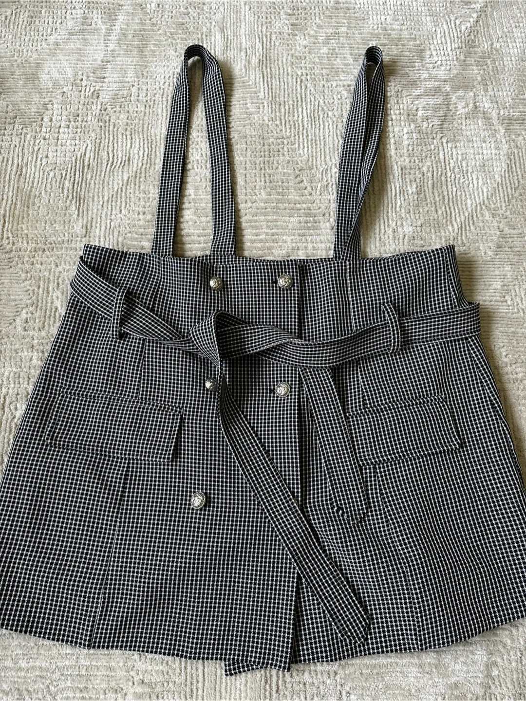 Gingham Suspender Skirt