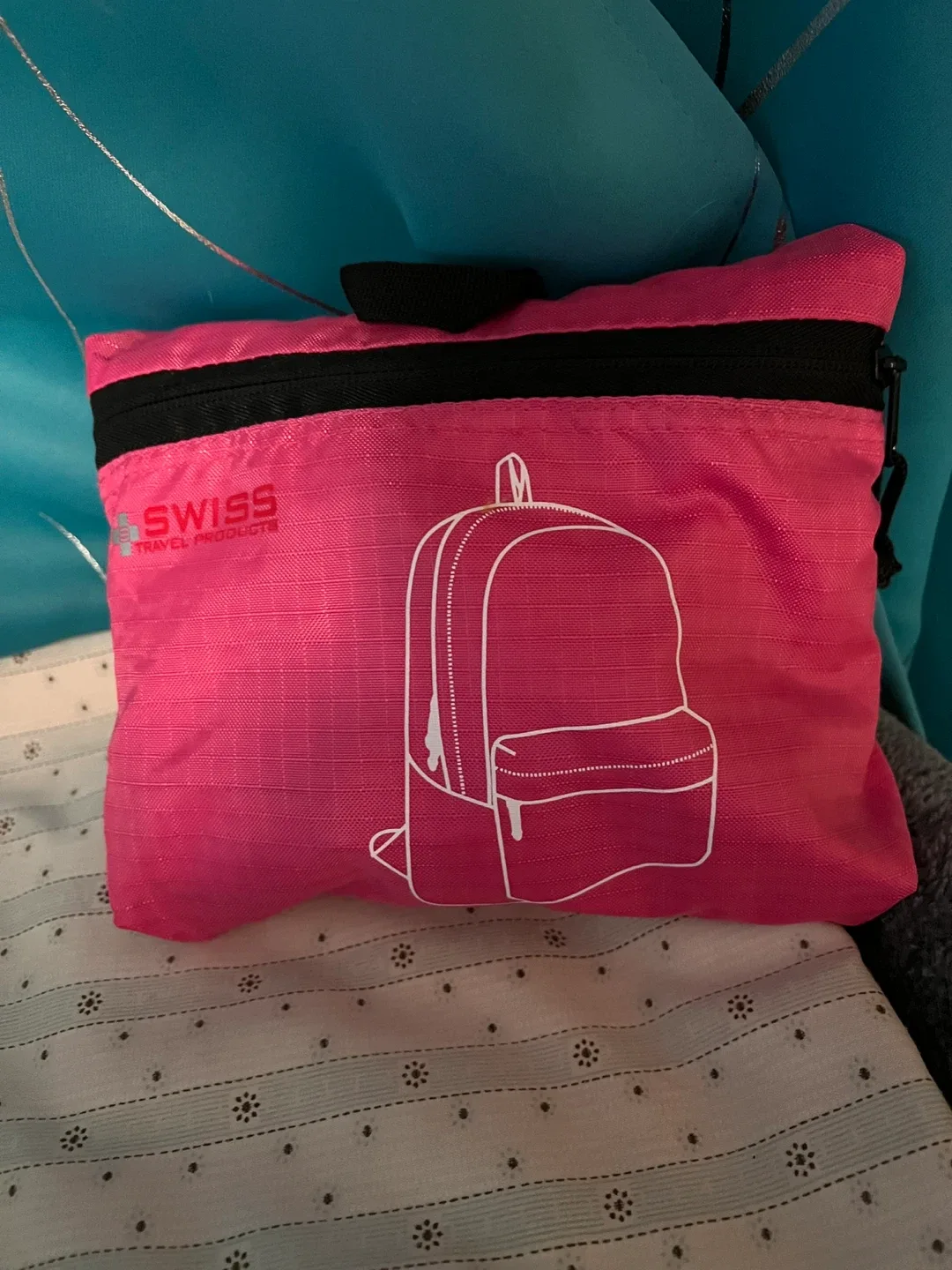 Swiss Travel Products Foldable Backpack - Pink thumbnail