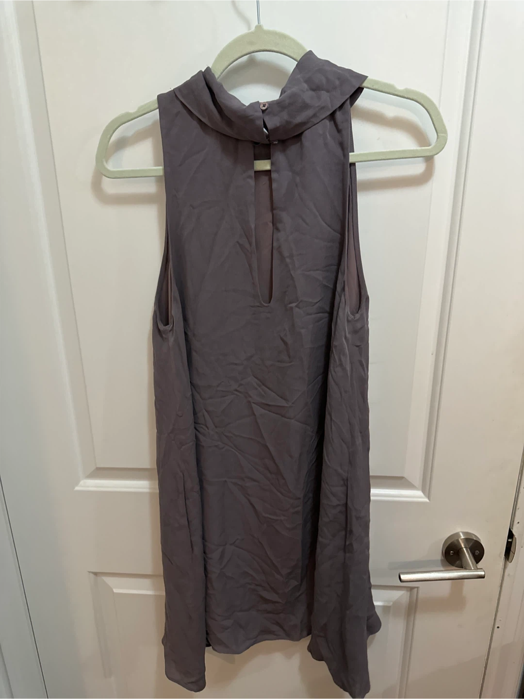 Aritzia Grey Silk Sleeveless Dress - photo 2