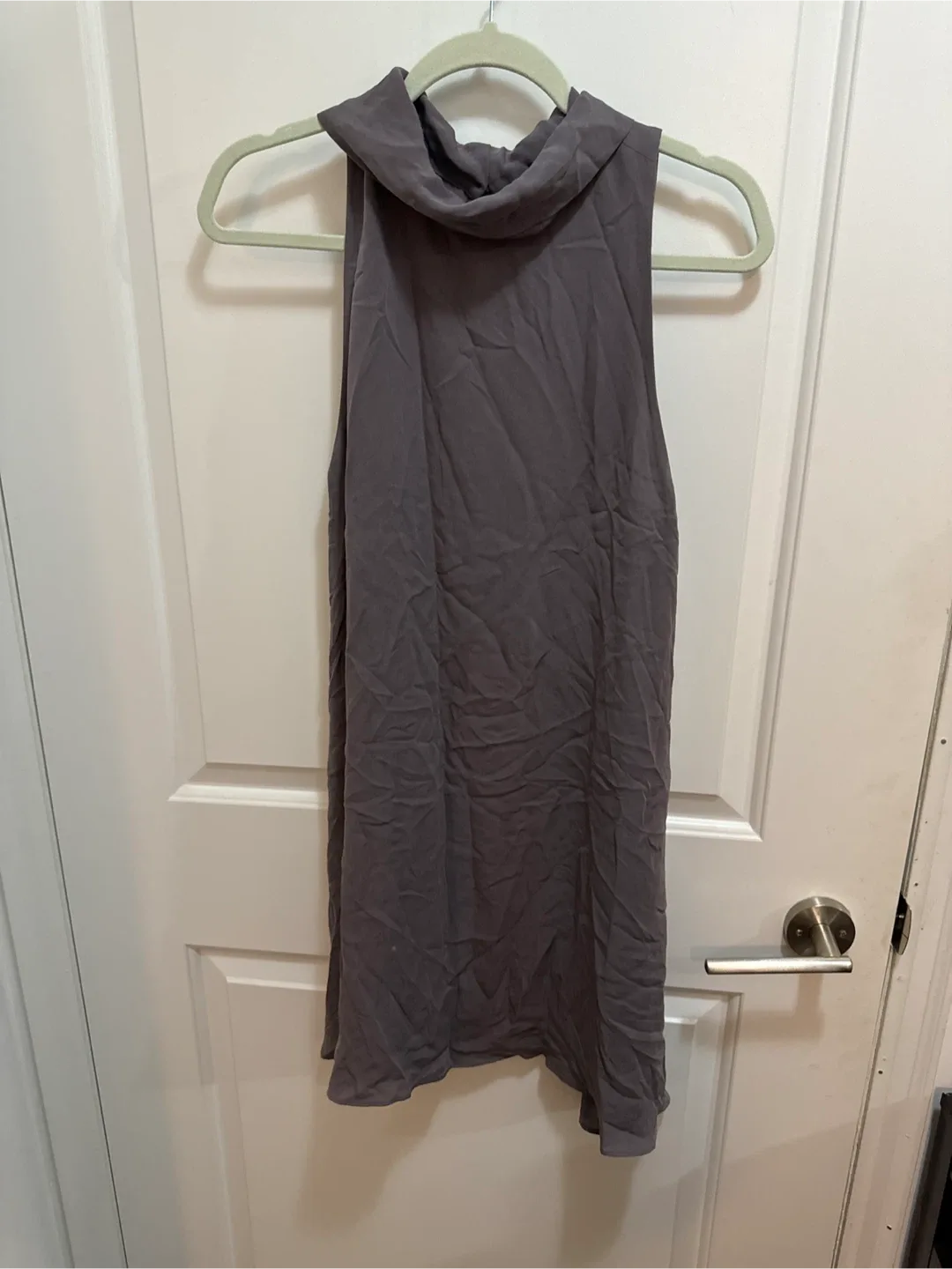 Aritzia Grey Silk Sleeveless Dress thumbnail