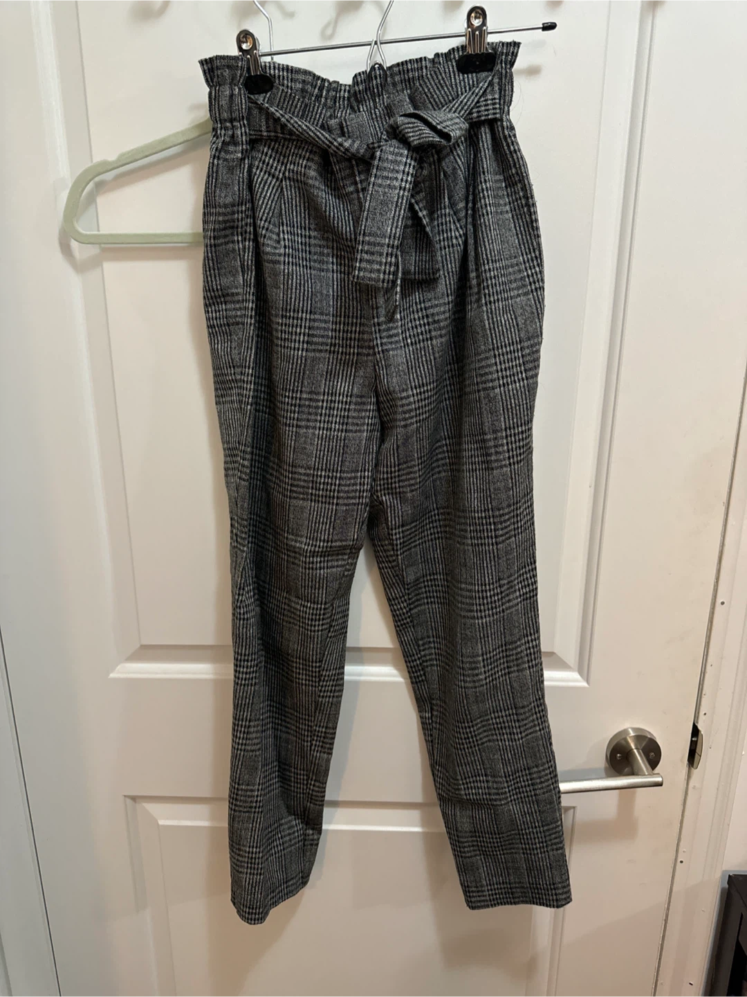 Zara Plaid Paperbag Waist Pants - Size Small