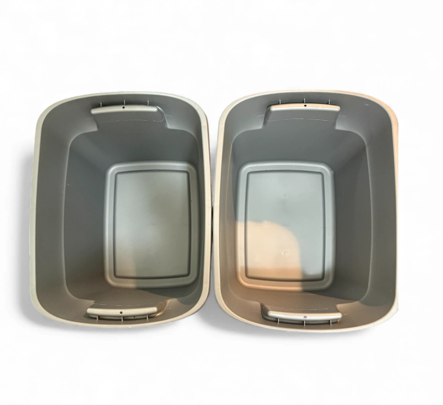 Both for $10; 2 Sterilite Gray Storage Bins with lids