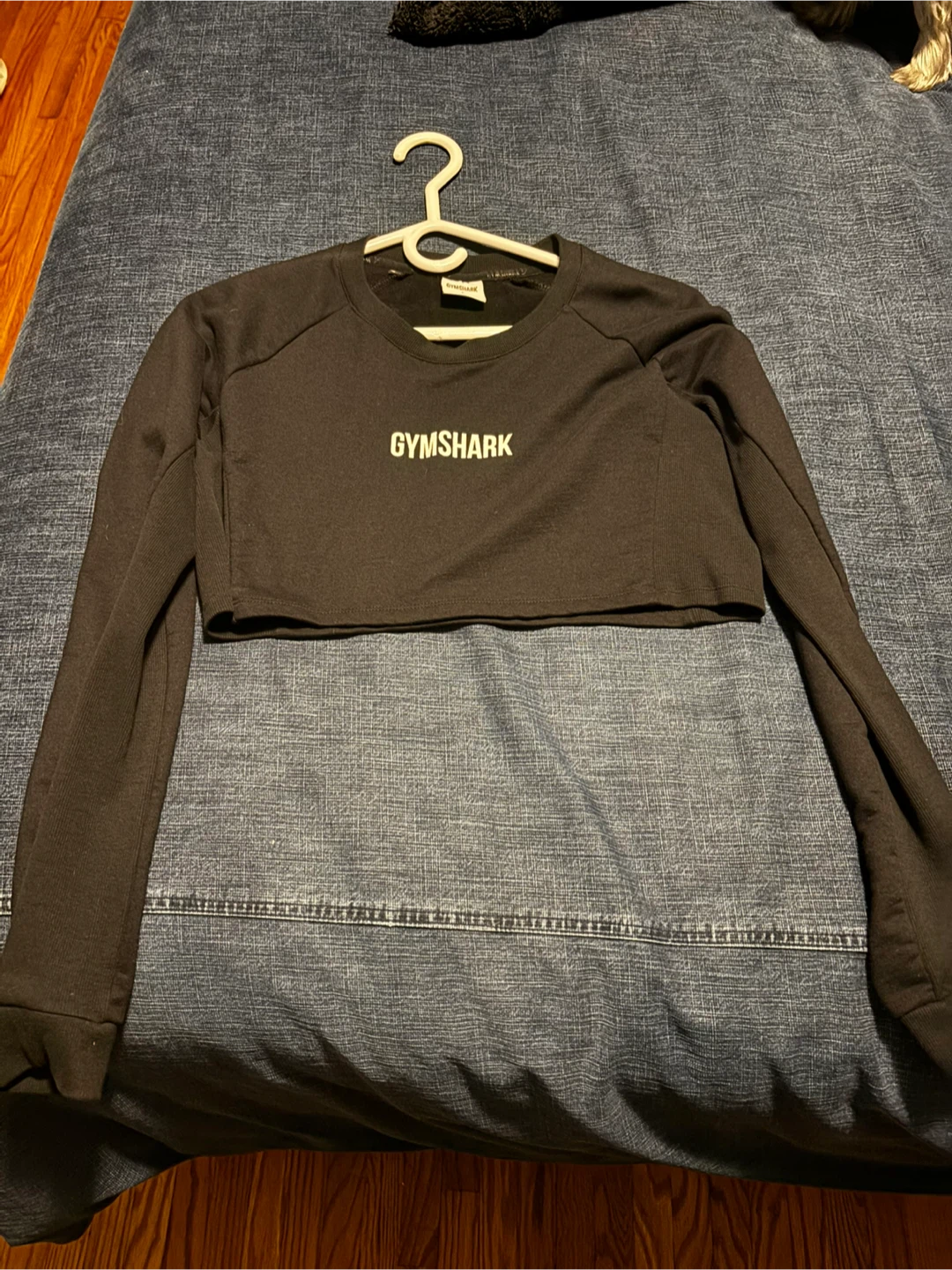 Gymshark Black Cropped Long Sleeve - Size S