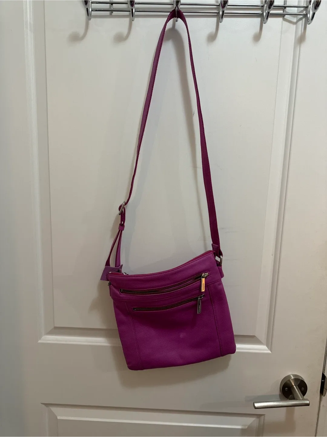 Danier Purple Leather Crossbody Bag thumbnail