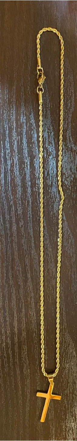 Gold Cross Pendant Necklace image indicator(2)