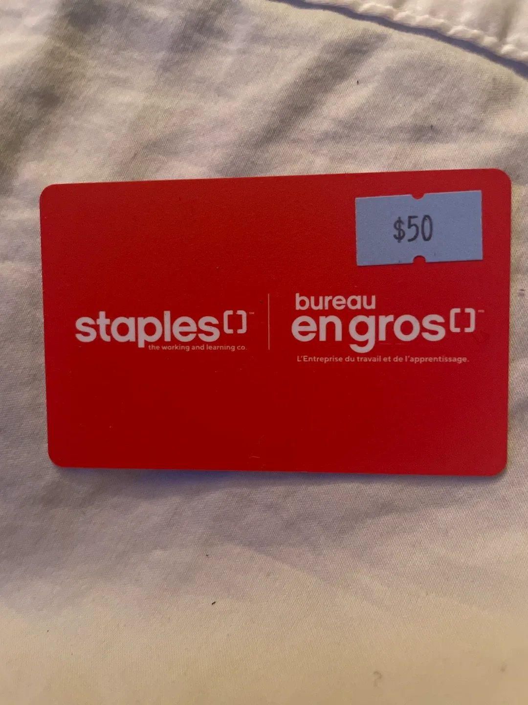 Staples $50 giftcard