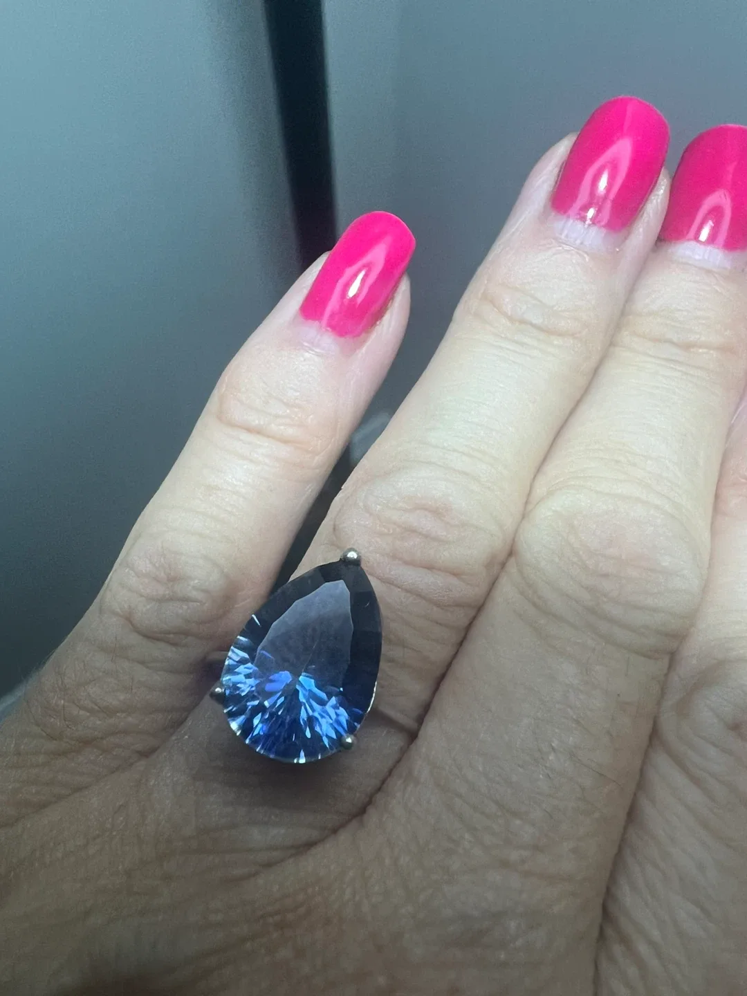 Lolite mystic quartz Ring in 925 Silver