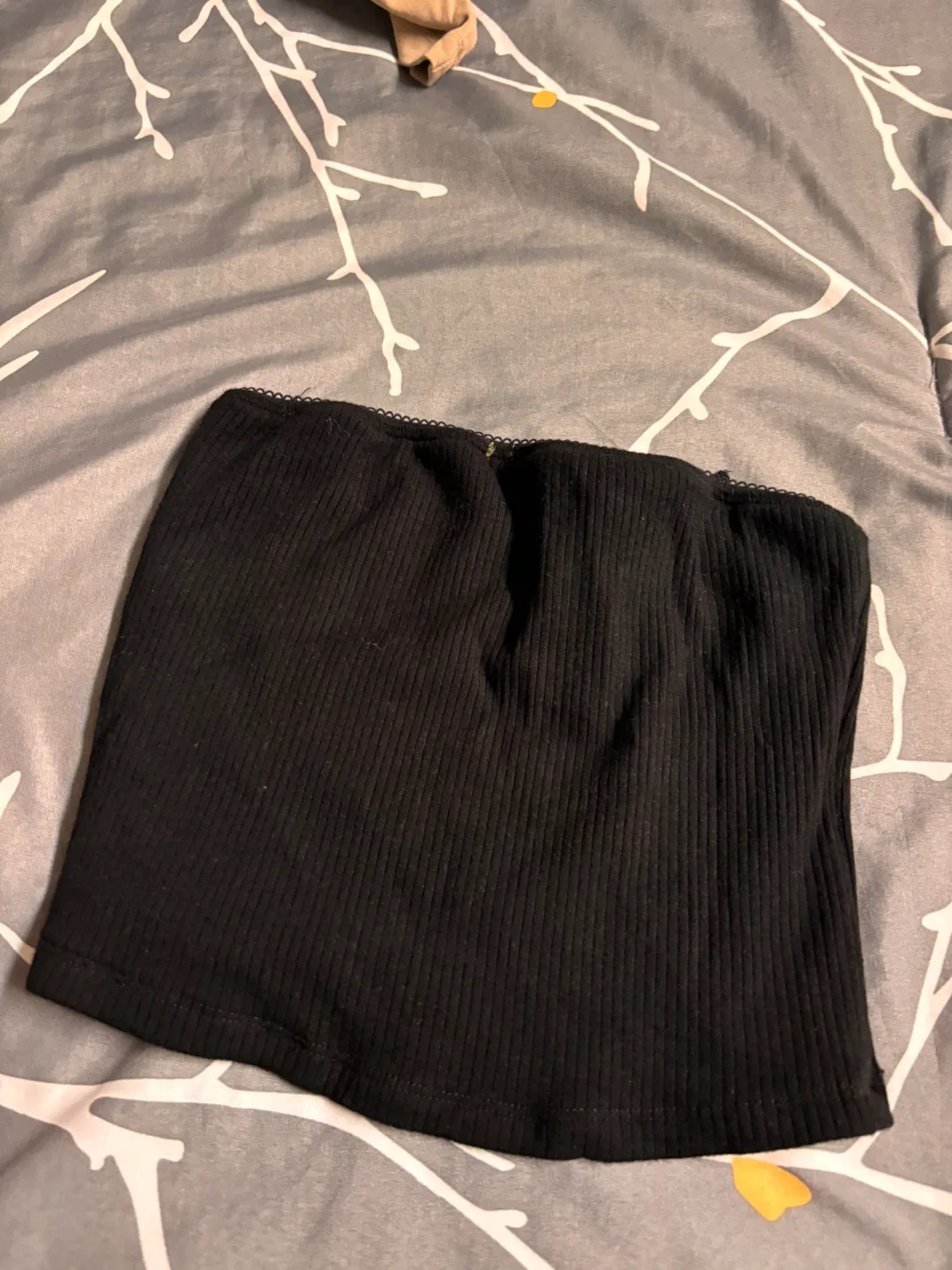 Garage Black Ribbed Tube Top