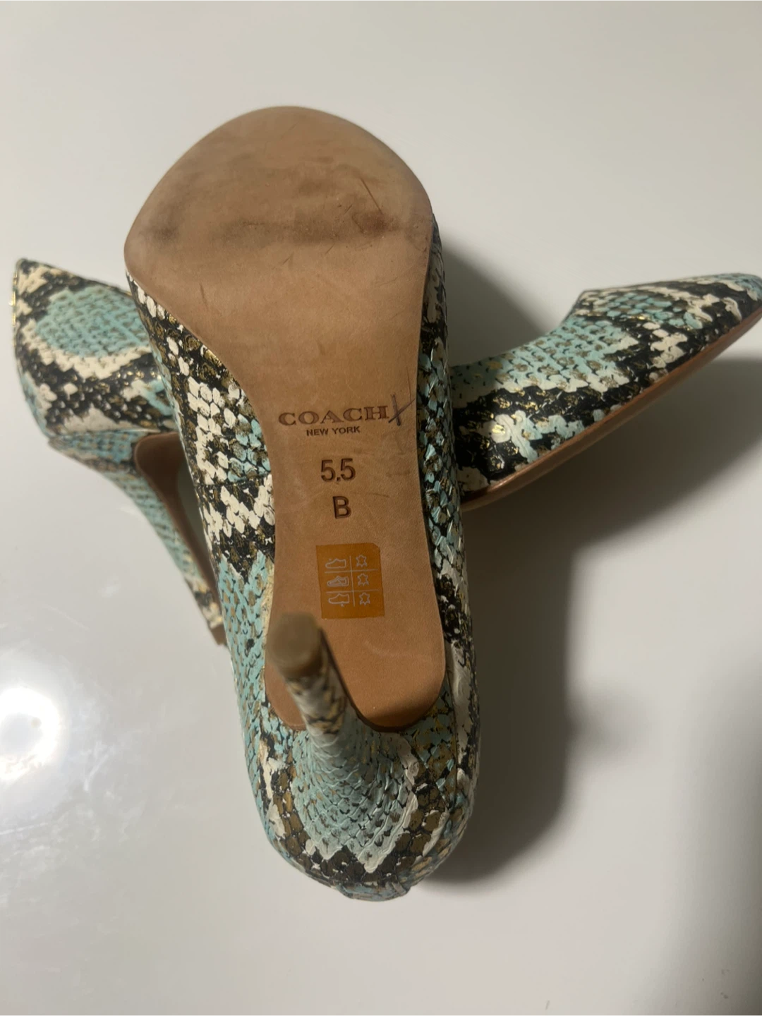 Coach Snake Print Heels, Size 5.5 - photo 2