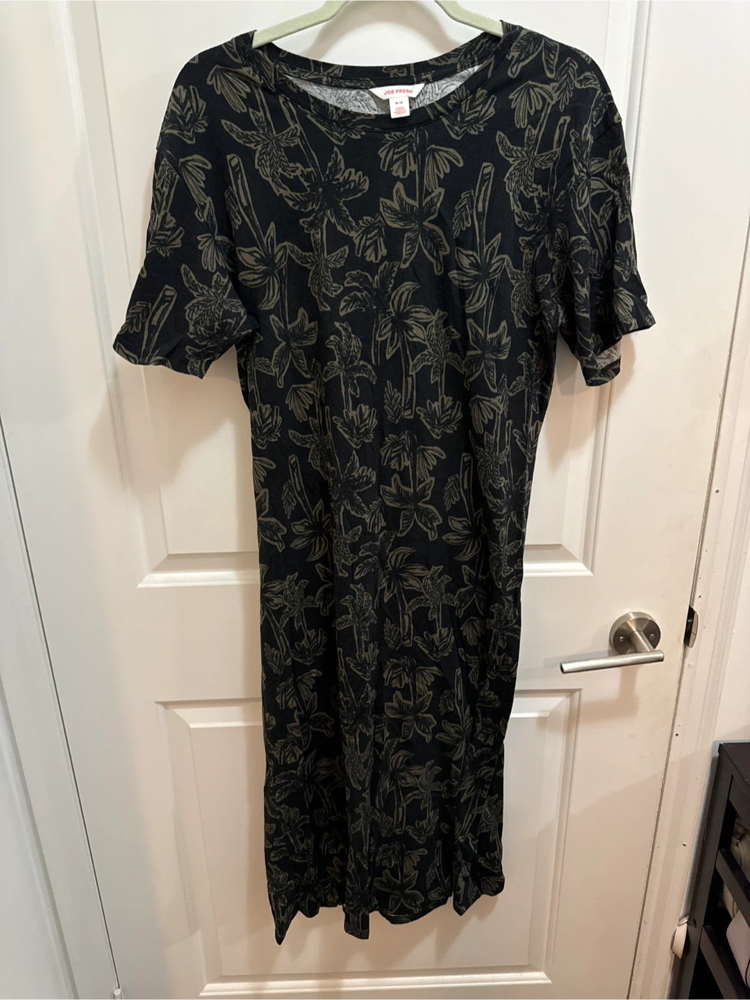 Joe Fresh Black Palm Print Dress - Size M