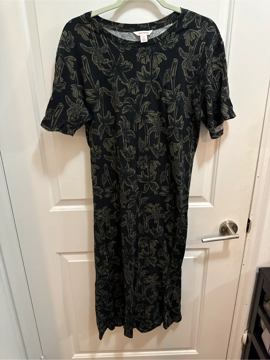 Joe Fresh Black Palm Print Dress - Size M thumbnail