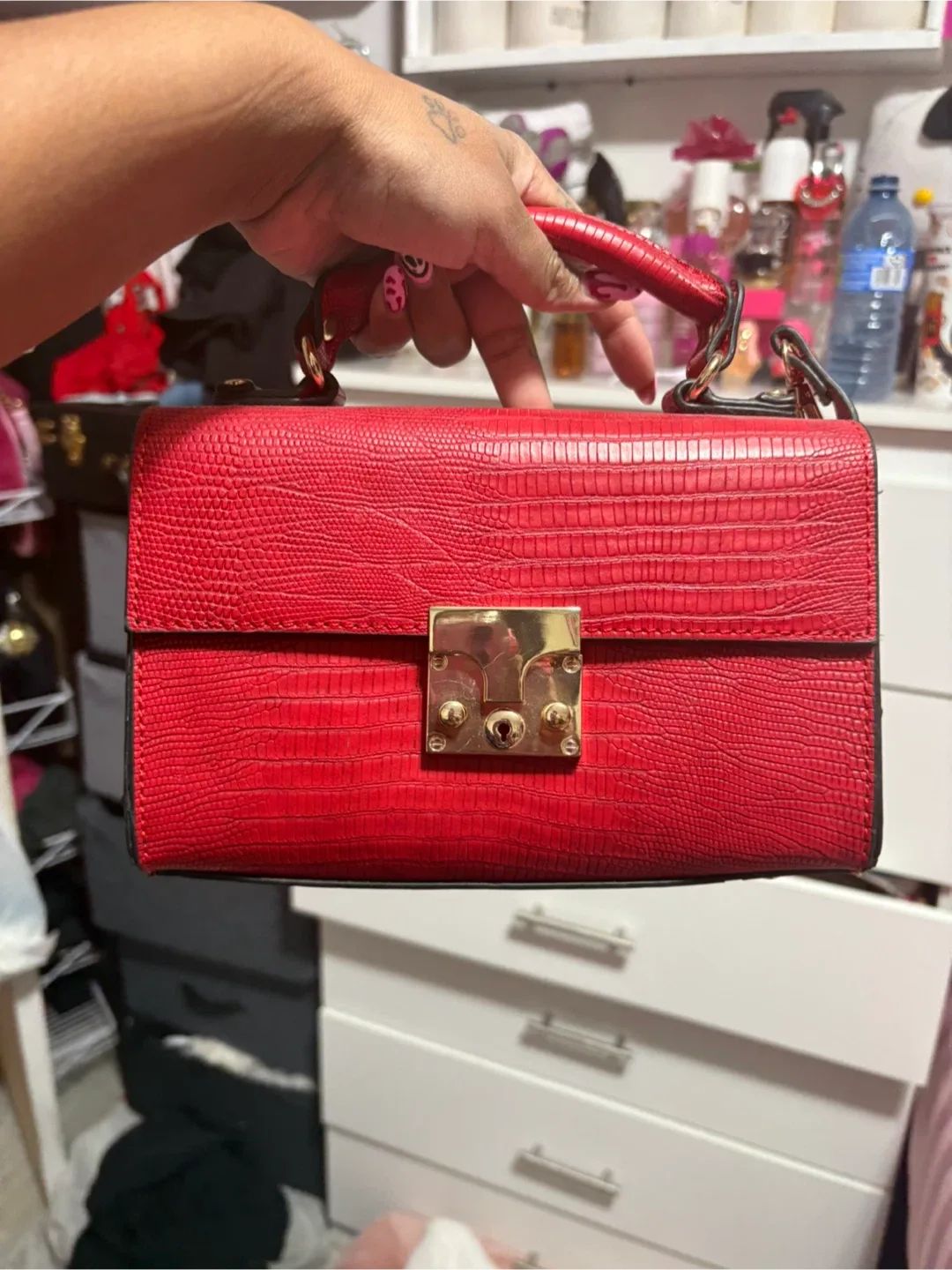 Red handbag