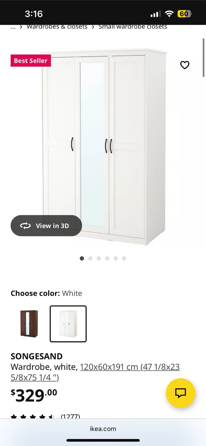 IKEA Songesand Wardrobe - White - photo 2