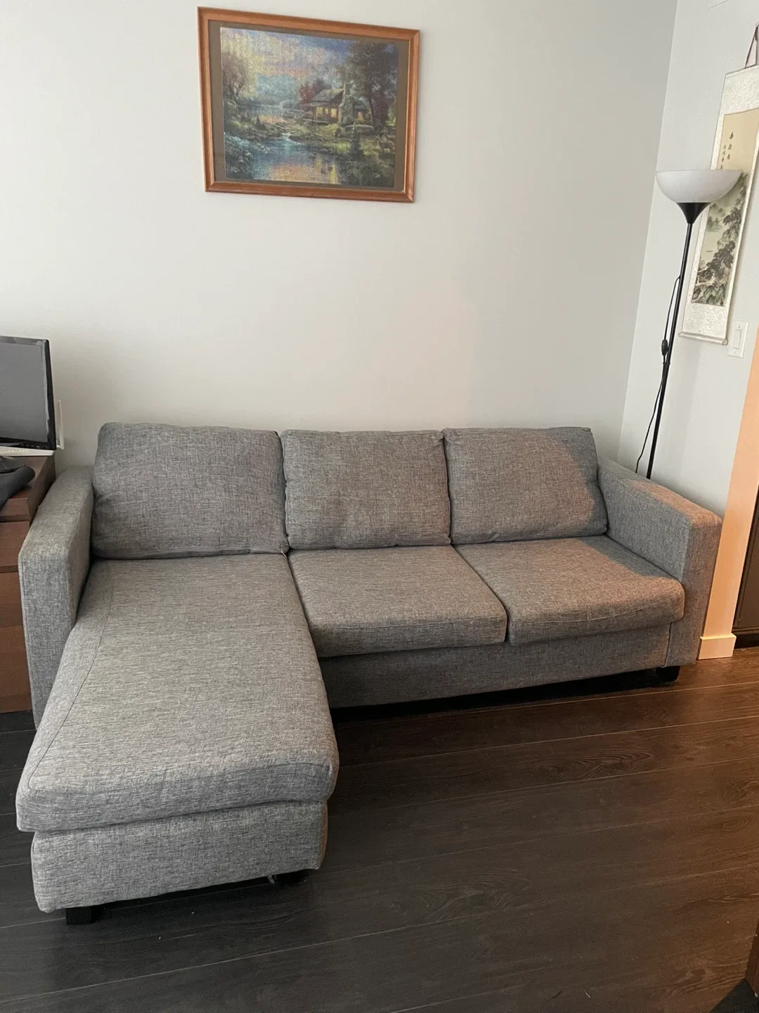 Grey Sofa with Ottoman image indicator(2)