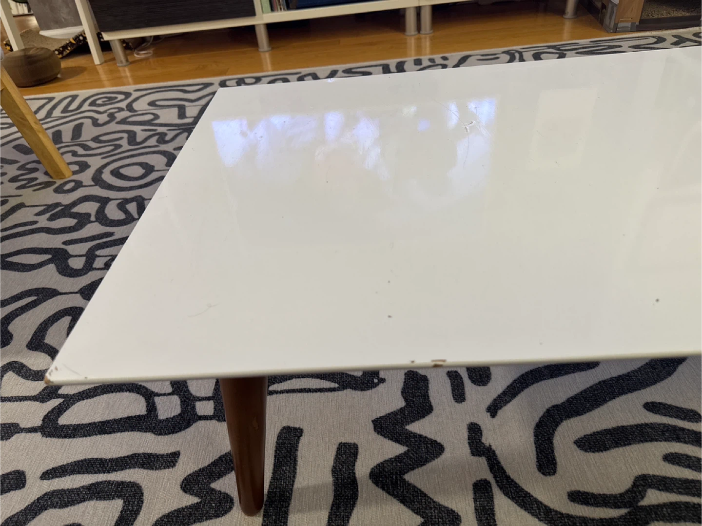 White Mid Century Coffee Table - photo 2
