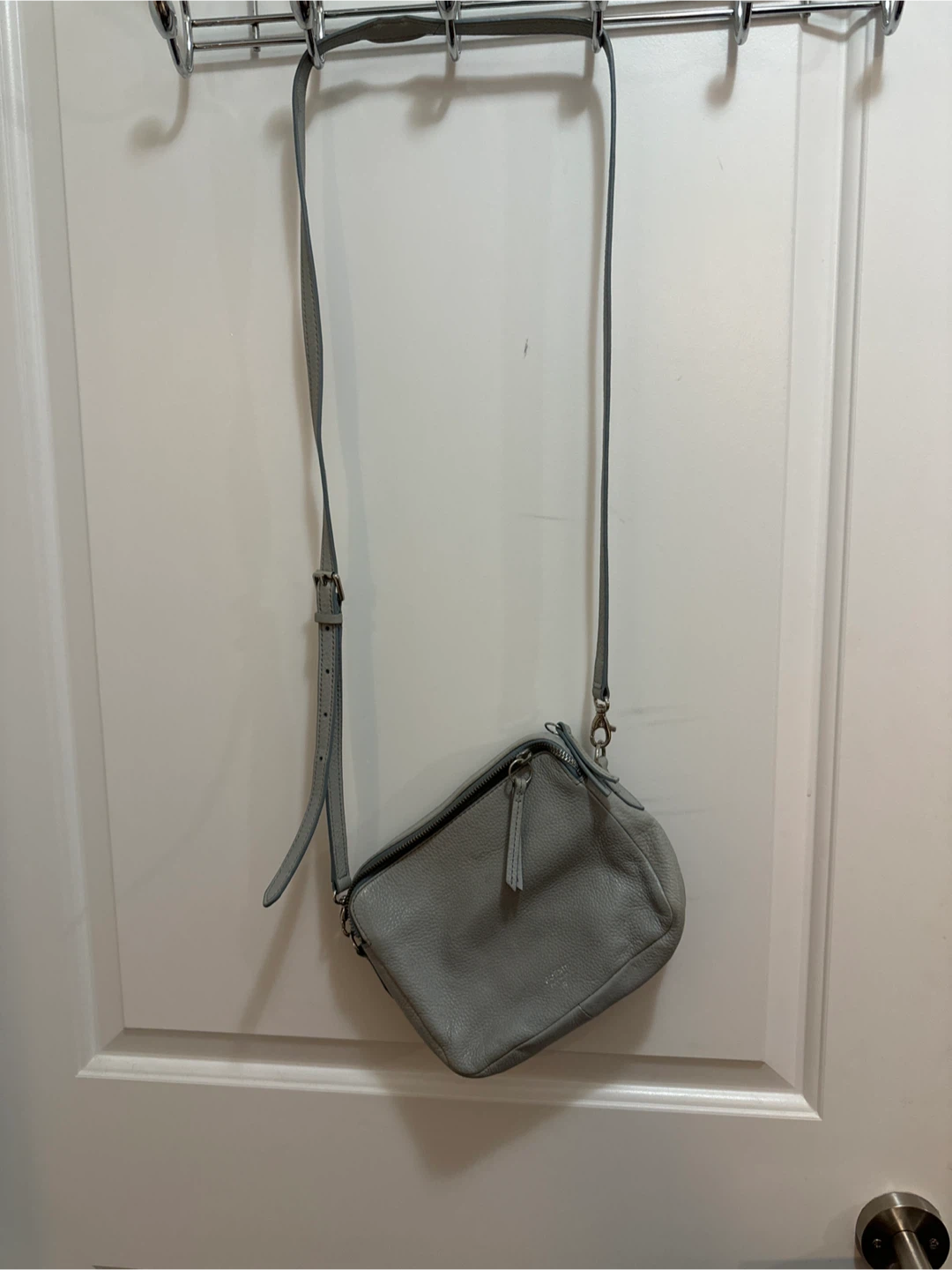 Fossil Grey Genuine Leather Crossbody Bag