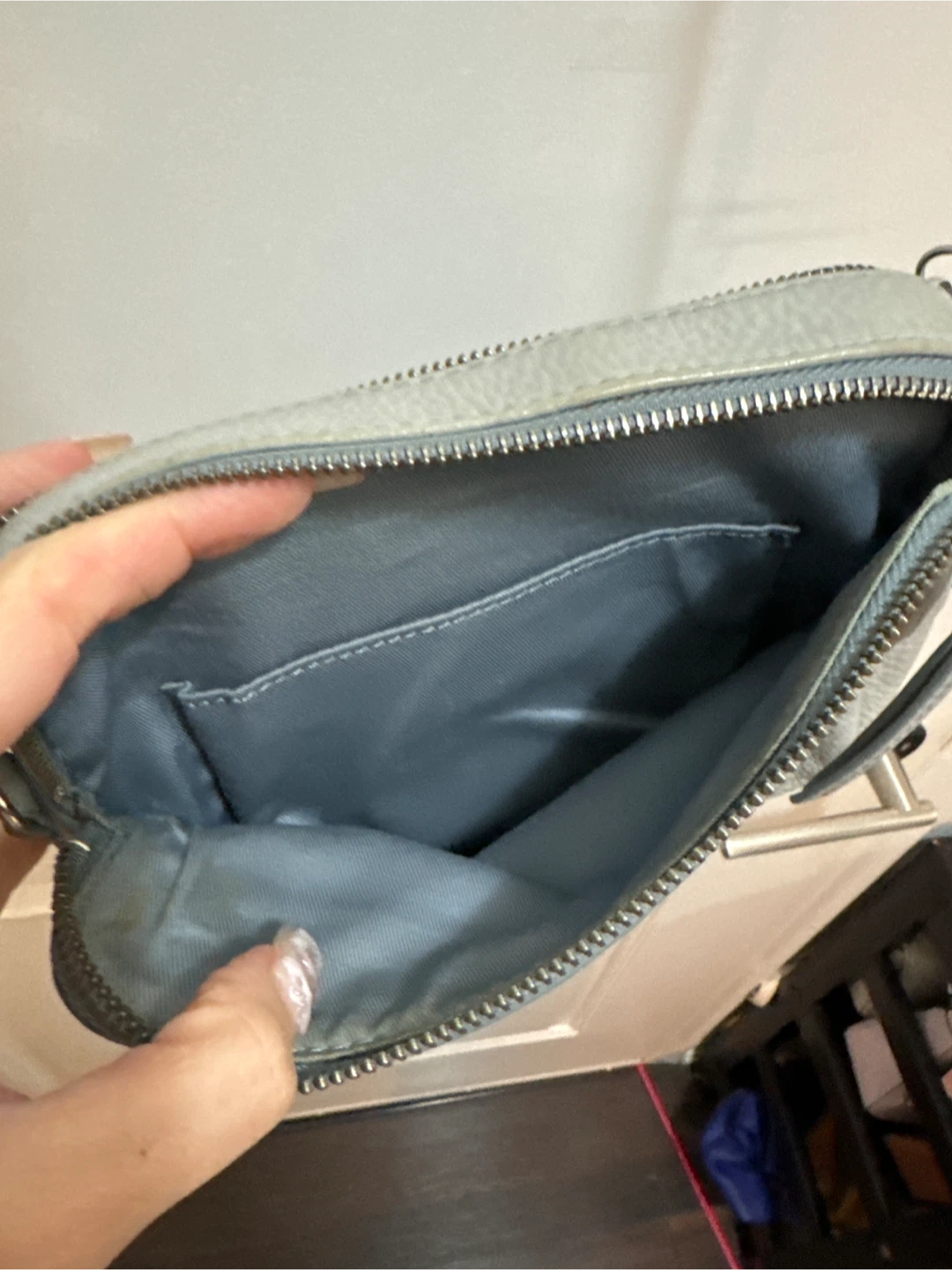 Fossil Grey Genuine Leather Crossbody Bag - photo 2