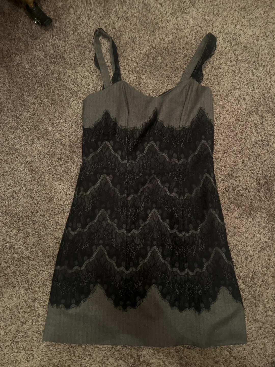 Gray & Black Lace Dress