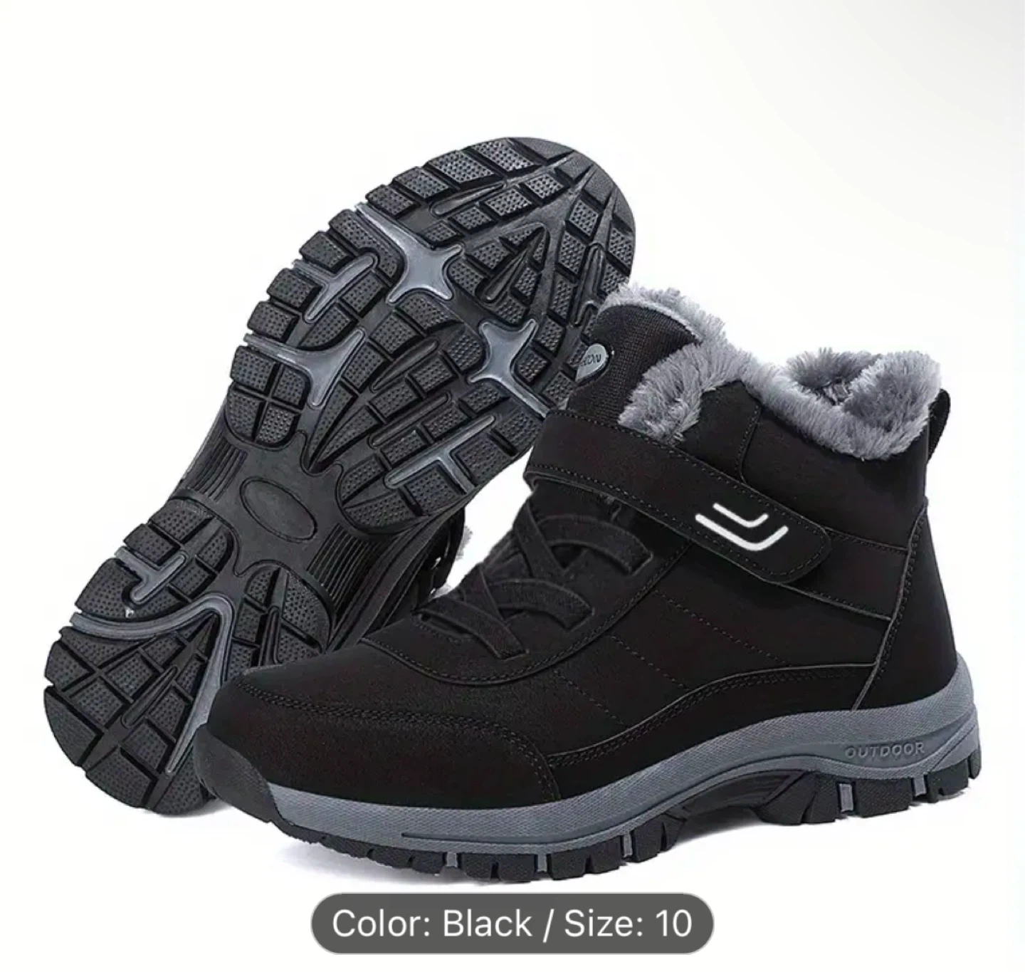 Outdoor Black Winter Boots - Size 10