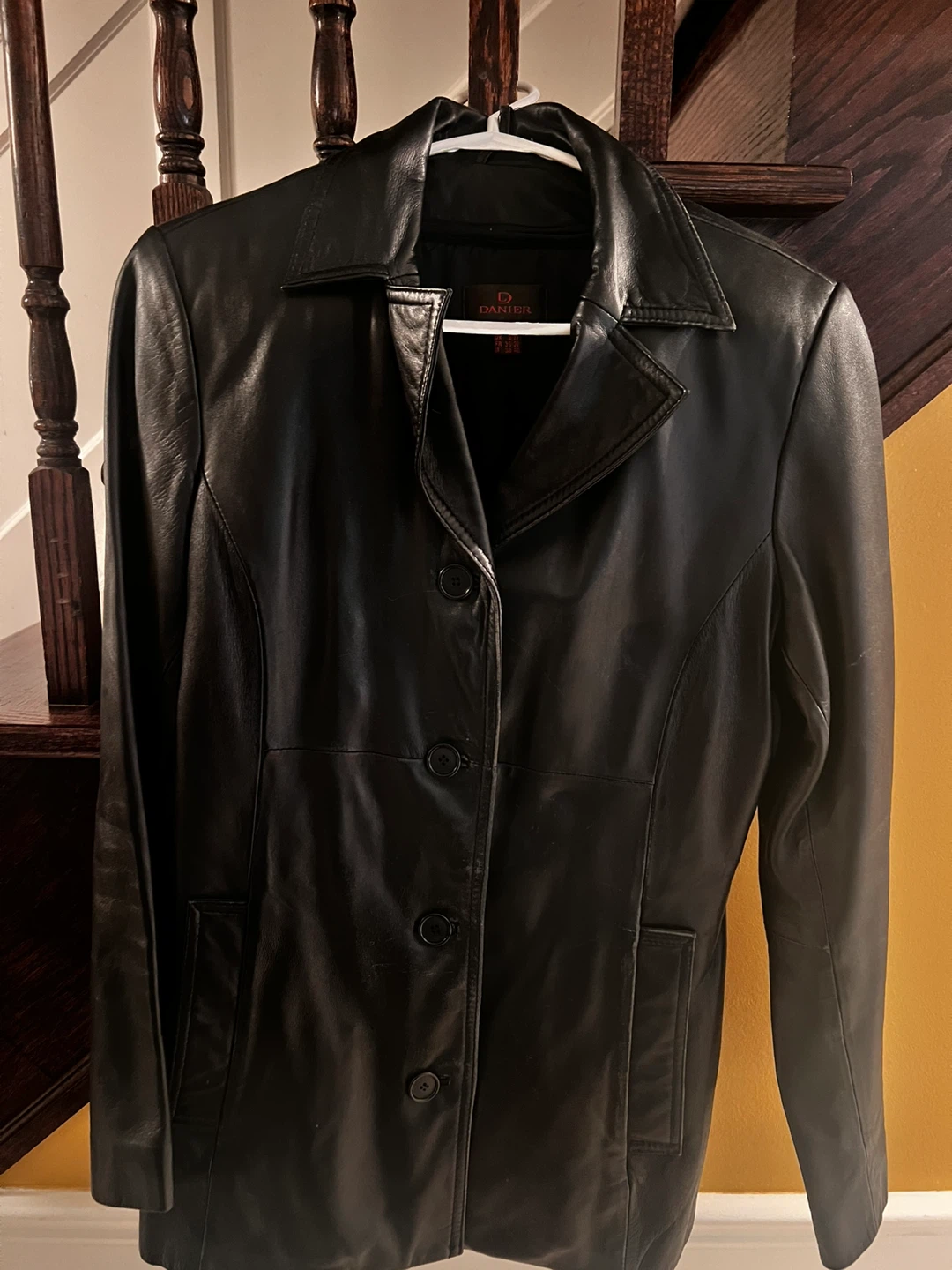 Danier Black Leather Jacket - Size XS