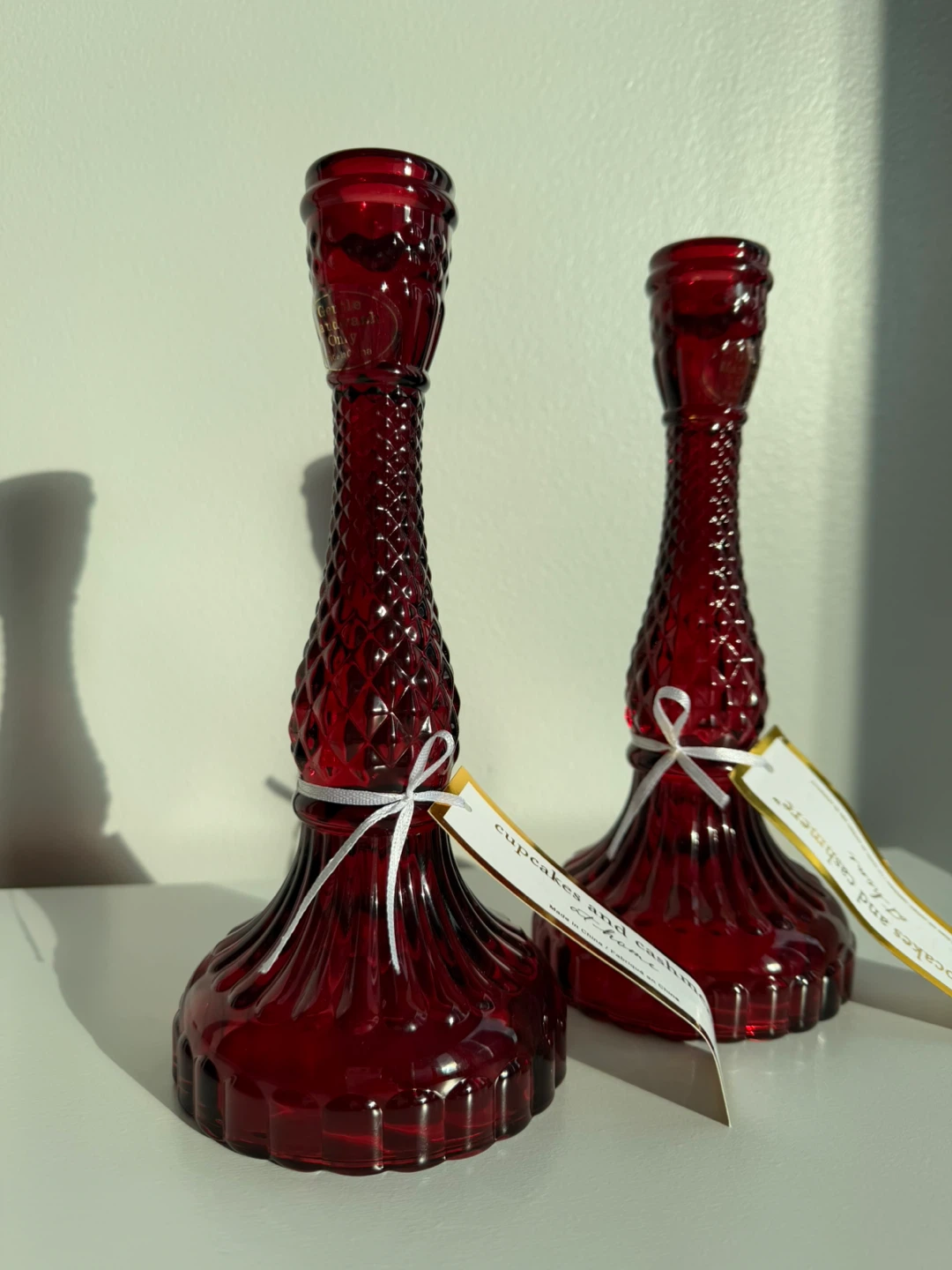 Cupcakes and Cashmere At Home Red Candlestick Holders - photo 2