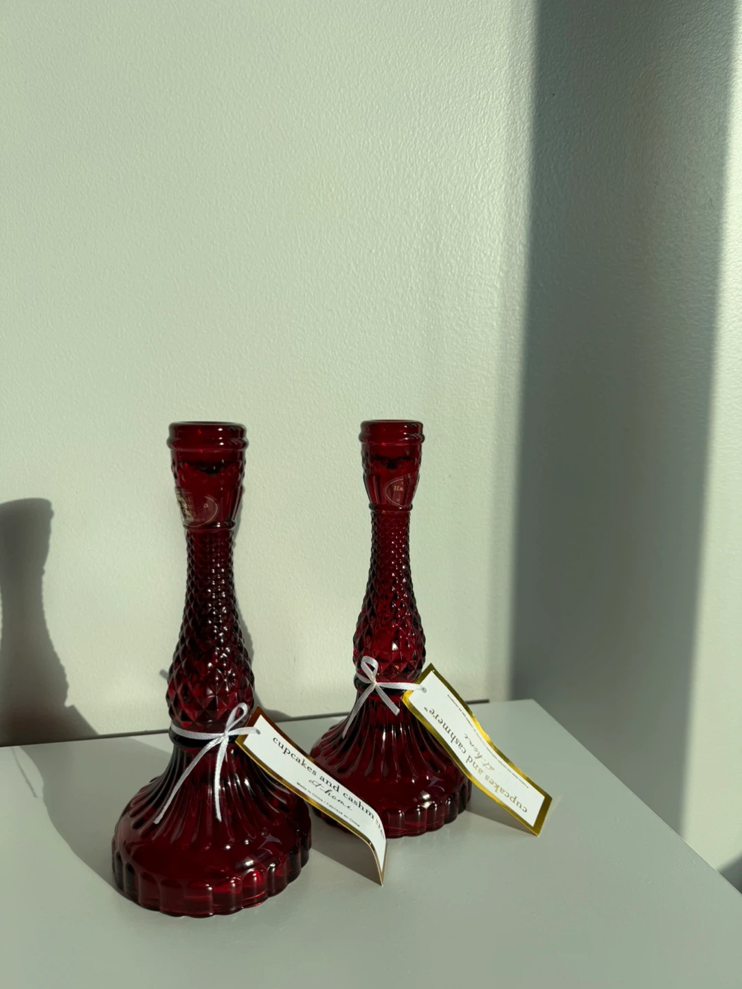 Cupcakes and Cashmere At Home Red Candlestick Holders - photo 4