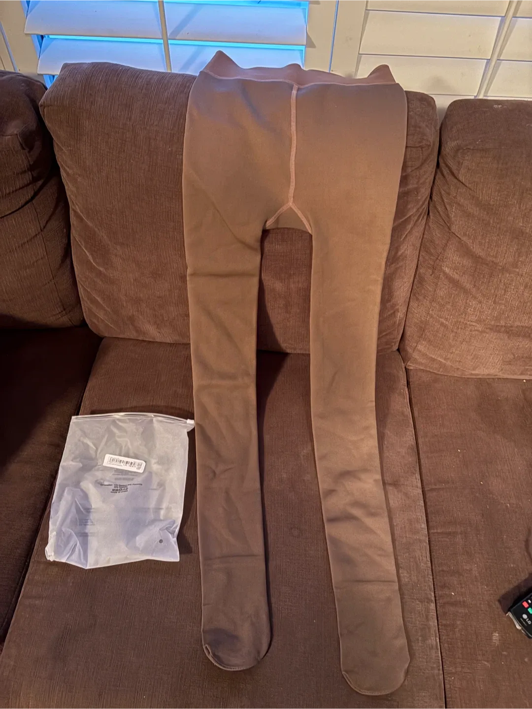 SHEIN Brown Fleece Lined Tights L/XL