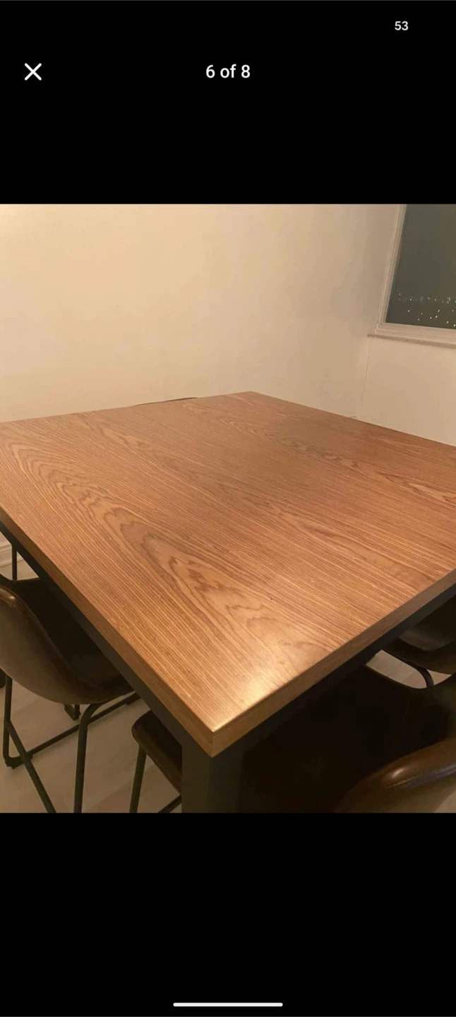 Square Dining Table - Wood & Metal - photo 2