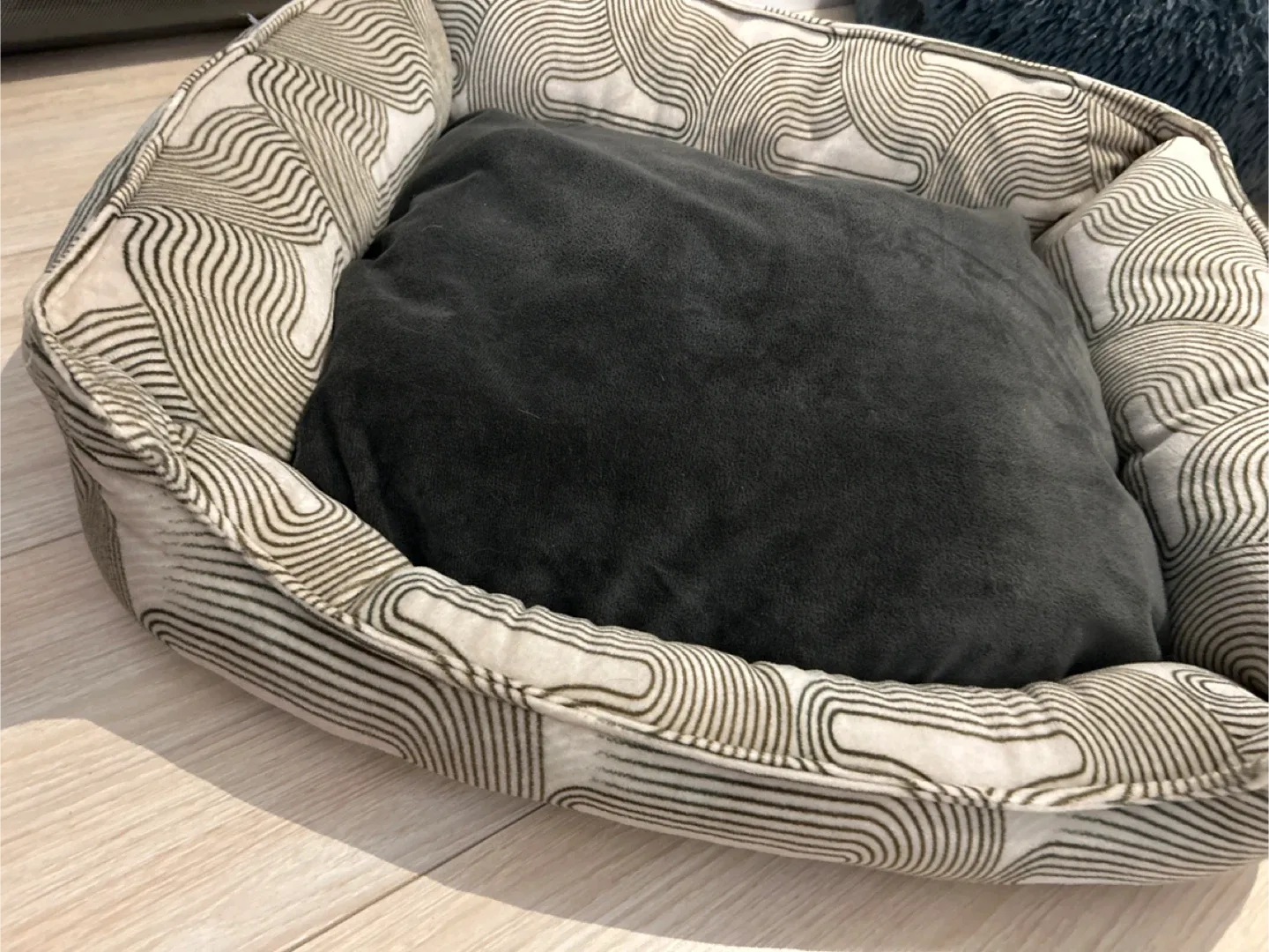 Patterned Dog Bed with Grey Cushion image indicator(2)