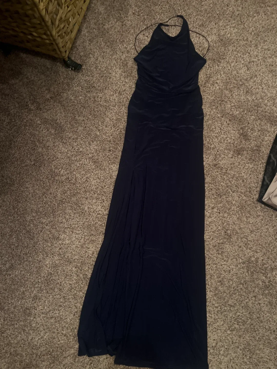 Navy Blue Halter Maxi Dress