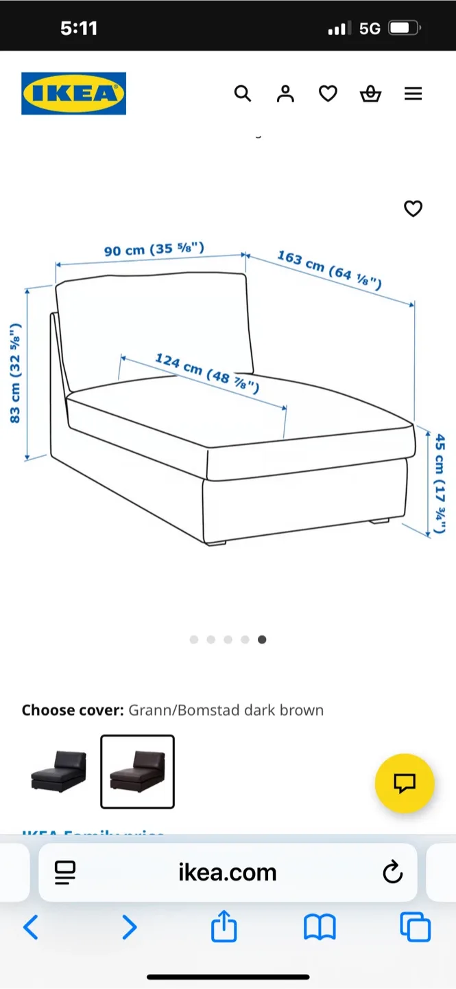 IKEA Grann/Bomstad Dark Brown Chaise Lounge image indicator(3)