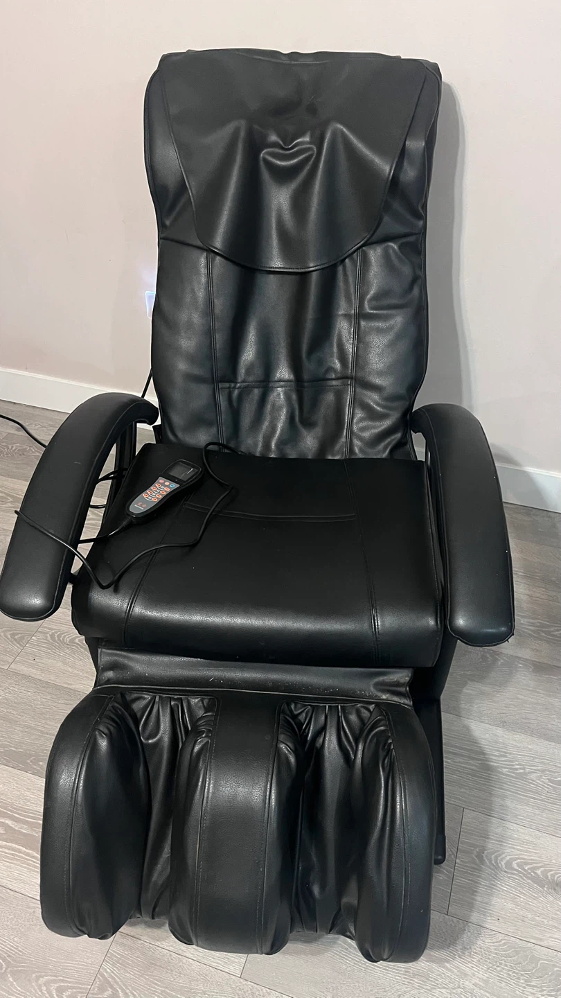 Black Leather Massage Chair - photo 2